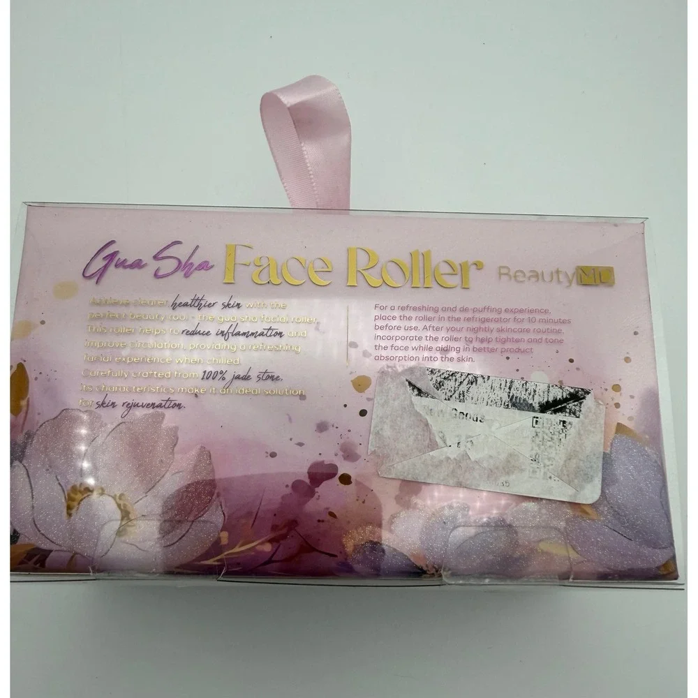 BeautyMD Gua Sha Face Roller 100% Jade Stone Facial Tool with Stand BMD398 New